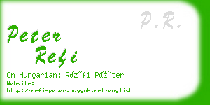 peter refi business card